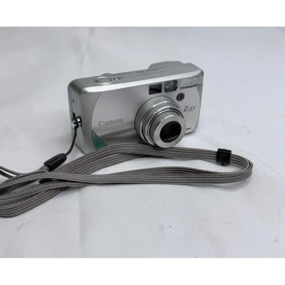 Canon Sure Shot Z155 35mm Point & Shoot Film Camera Silver Tested Working